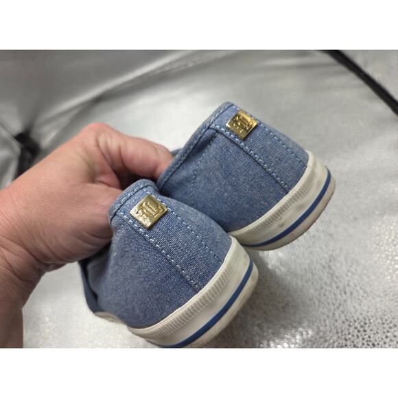 Lauren Ralph Lauren Jinny Canvas Slip-On Sneakers Denim Blue 9B Shoes - Picture 6 of 11